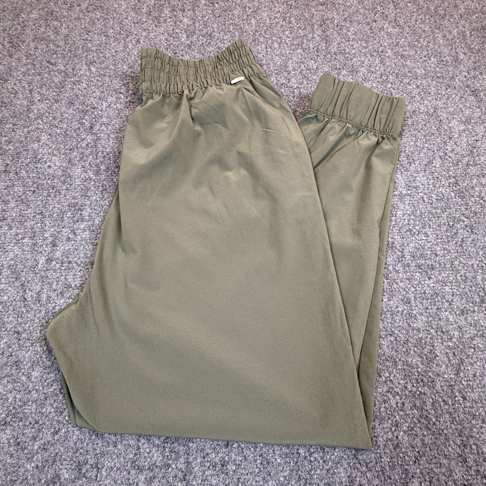 Vuori Villa Jogger Pants Olive Green Smocked Waist Womens Small